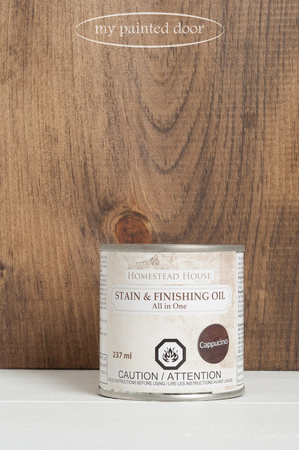 Homestead House All in One Stain and Finishing Oil in the colour Cappuccino