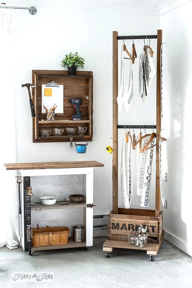 Farmer's Market stencilled on salvaged wood. Funky Junk's Old Sign Stencils are available at My Painted Door.