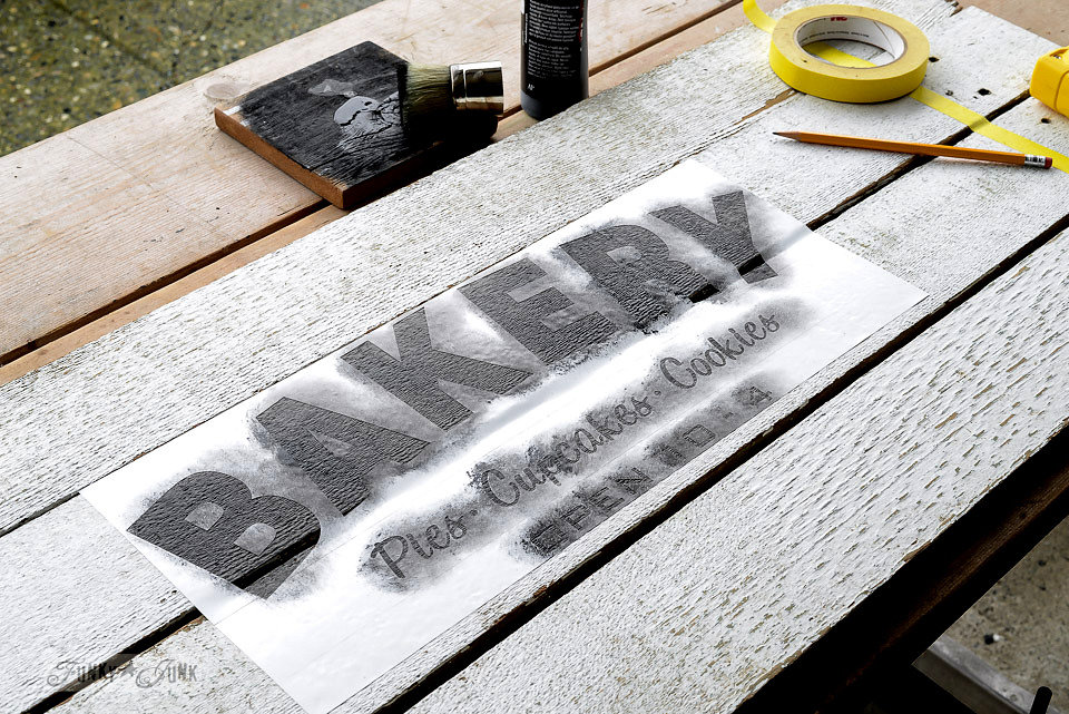 Bakery stencil from Funky Junk Old Sign Stencils available at My Painted Door