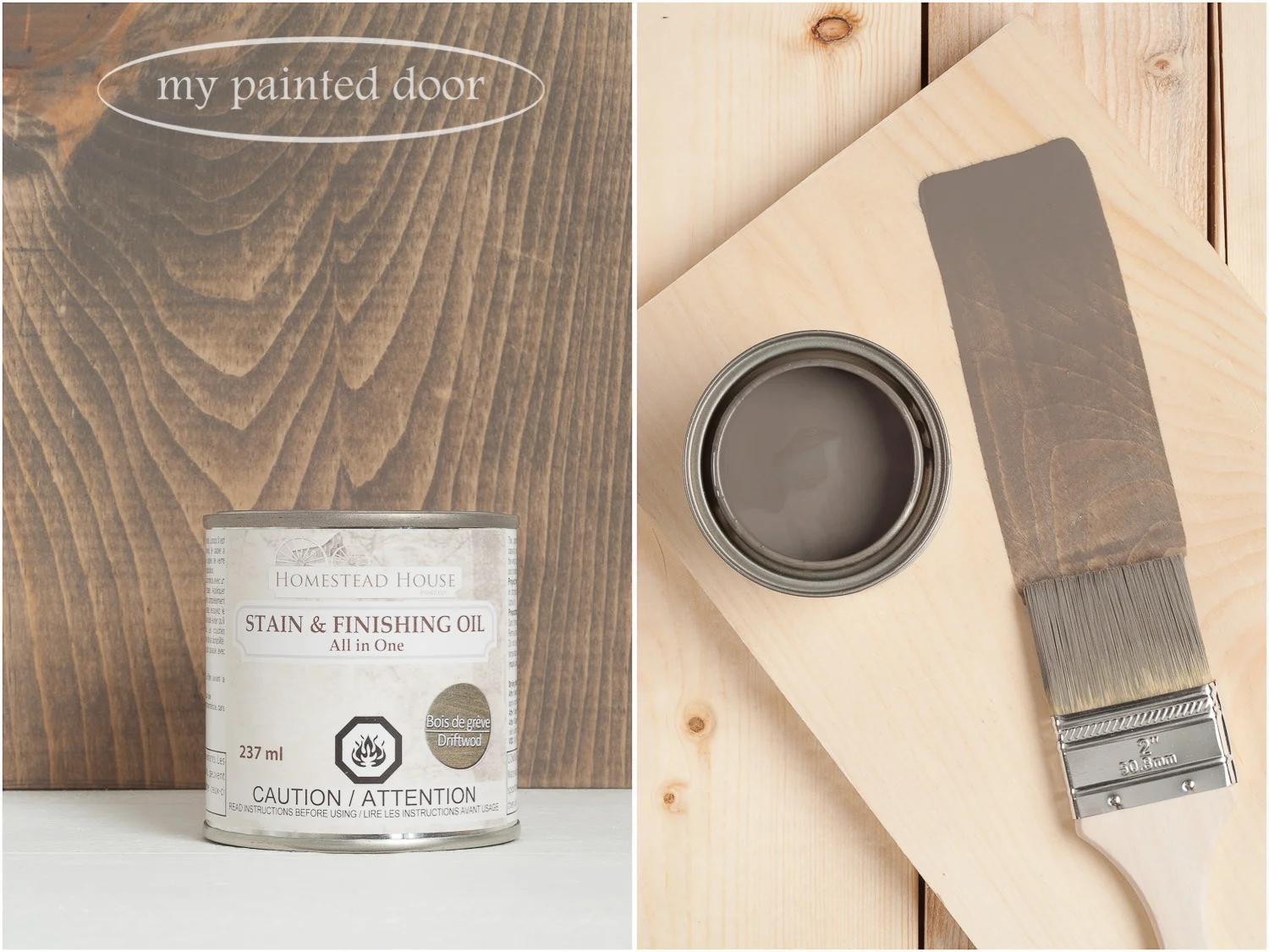 Homestead House Stain and Finishing Oil All in One - Driftwood - available online at My Painted Door