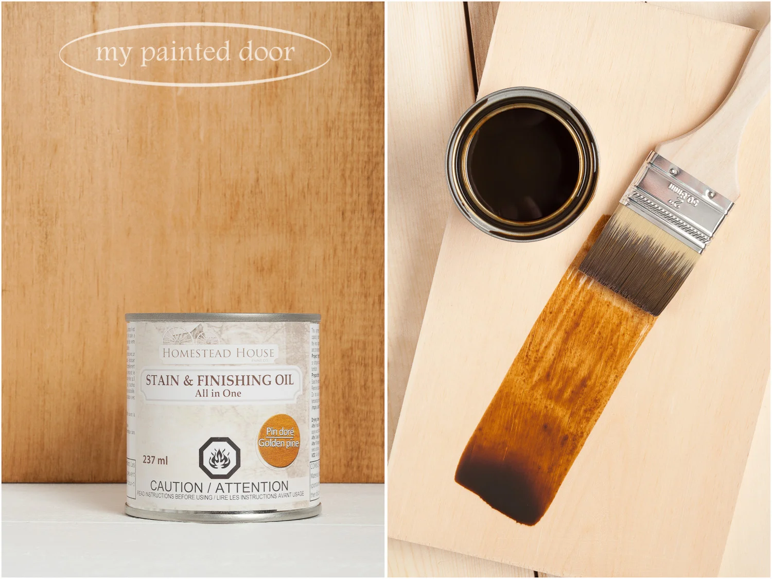 Homestead House Stain and Finishing Oil All in One - Golden Pine - available online at My Painted Door
