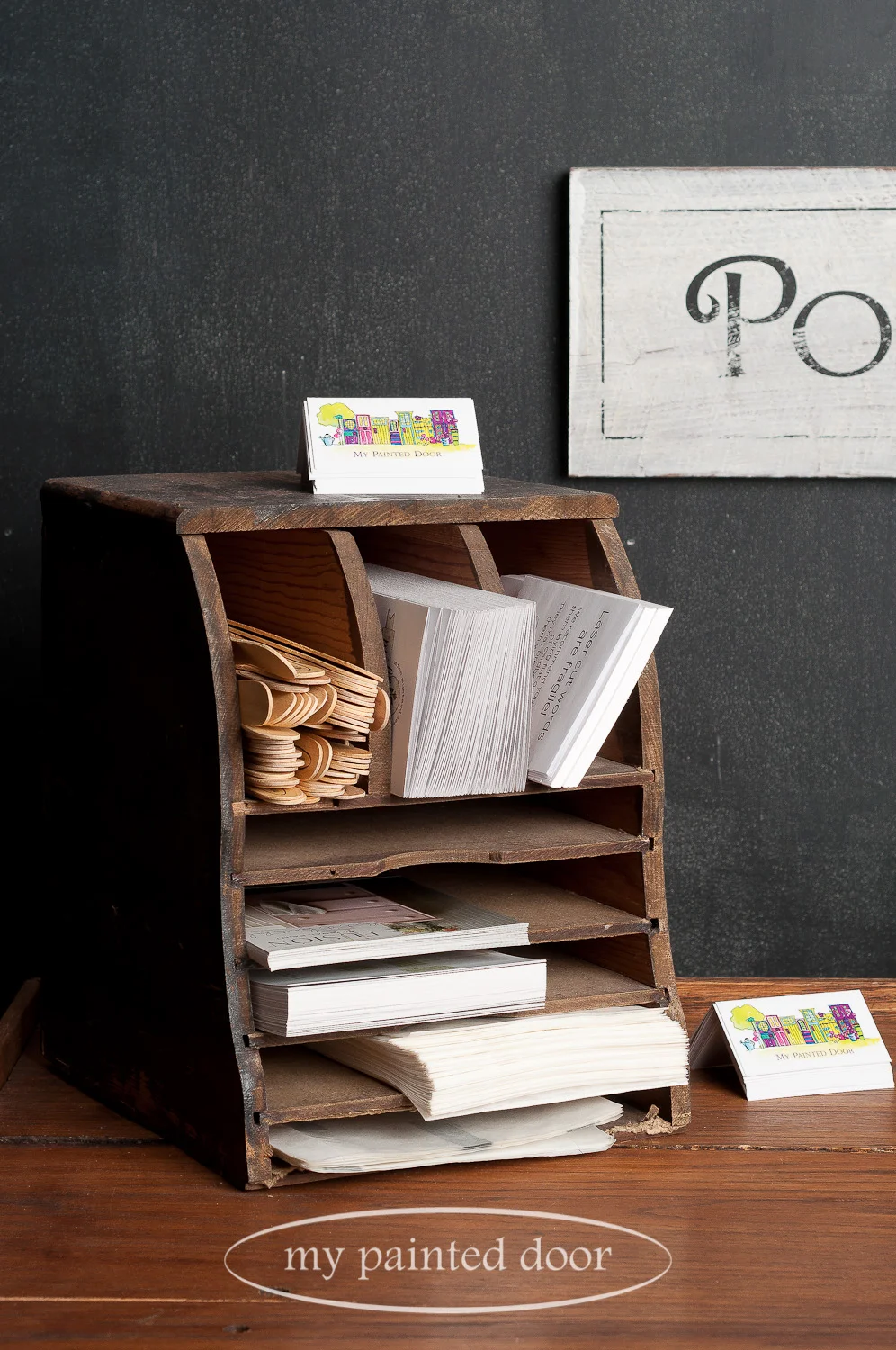 Pamphlets and colour charts for Fusion Mineral Paint and Miss Mustard Seed's Milk Paint.