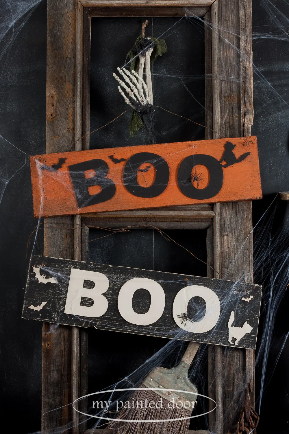 Halloween Boo Signs Painted with Milk Paint