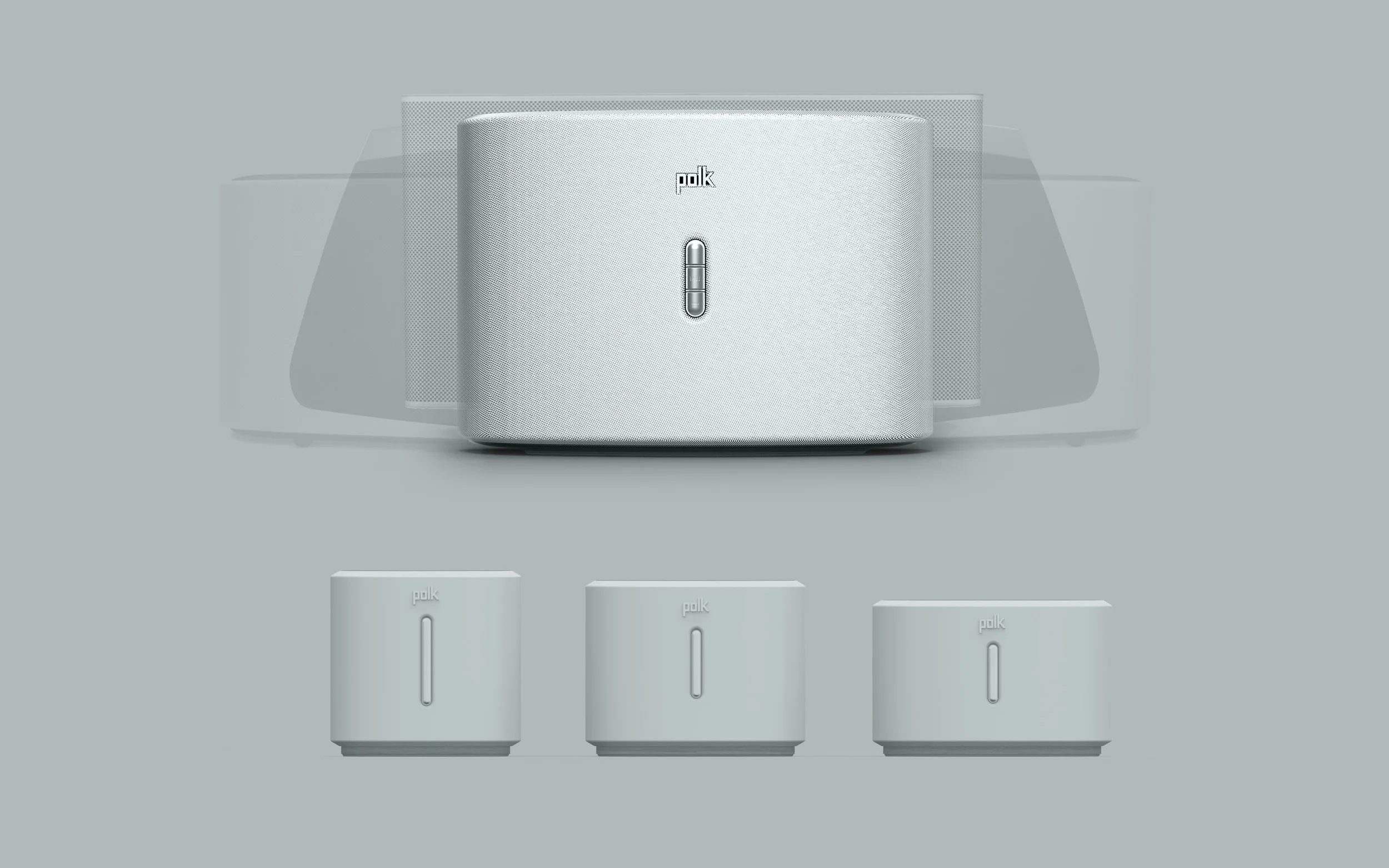 Competitive speakers were extremely wide and shallow. I pushed for a smaller visual footprint in the front view to emphasize convenience. Attention to form and size nuances ensured more acoustic volume than competitors in a package that feels smaller psychologically.