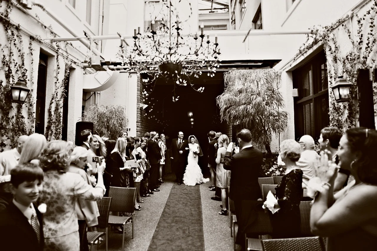 A ceremony in the Brix courtyard.