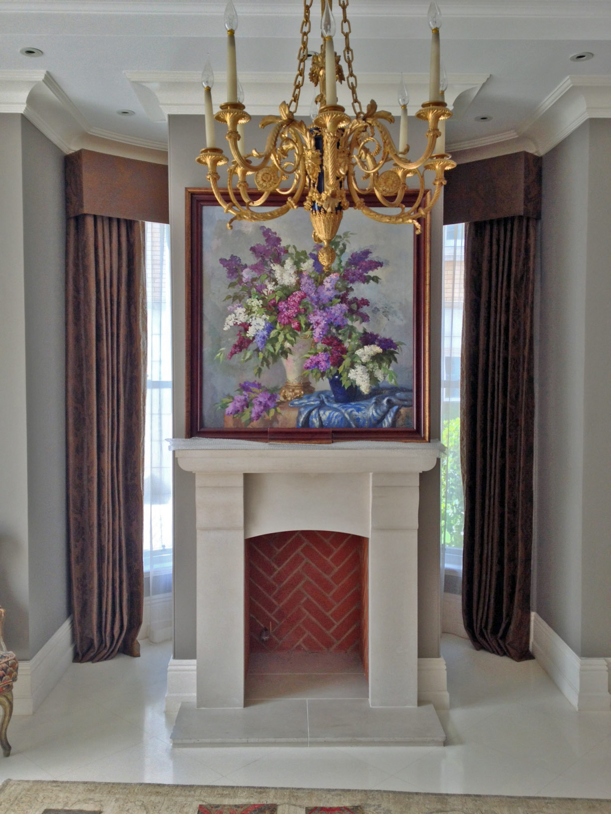 French Heading Curtains with pelmet