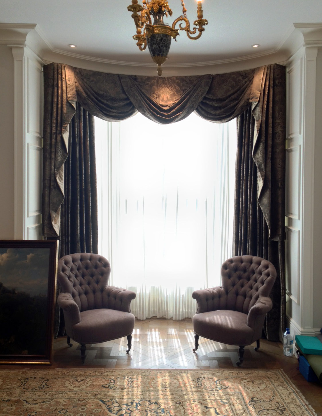 Curtains with swags & tails