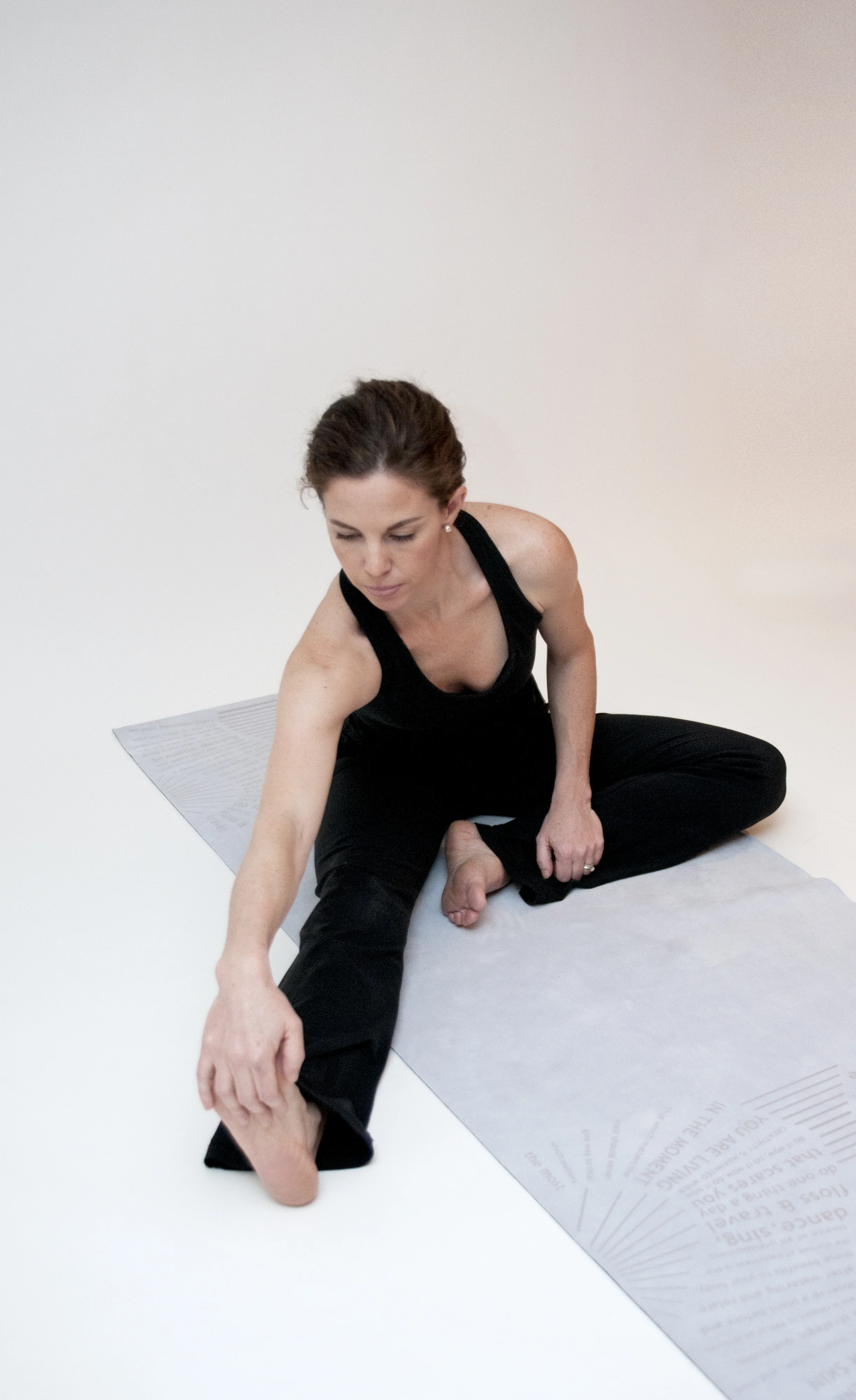 Glebe Massage Exercises #18 Seated Knee Flexor & Lower Leg- grasping toes shifts stretch further down