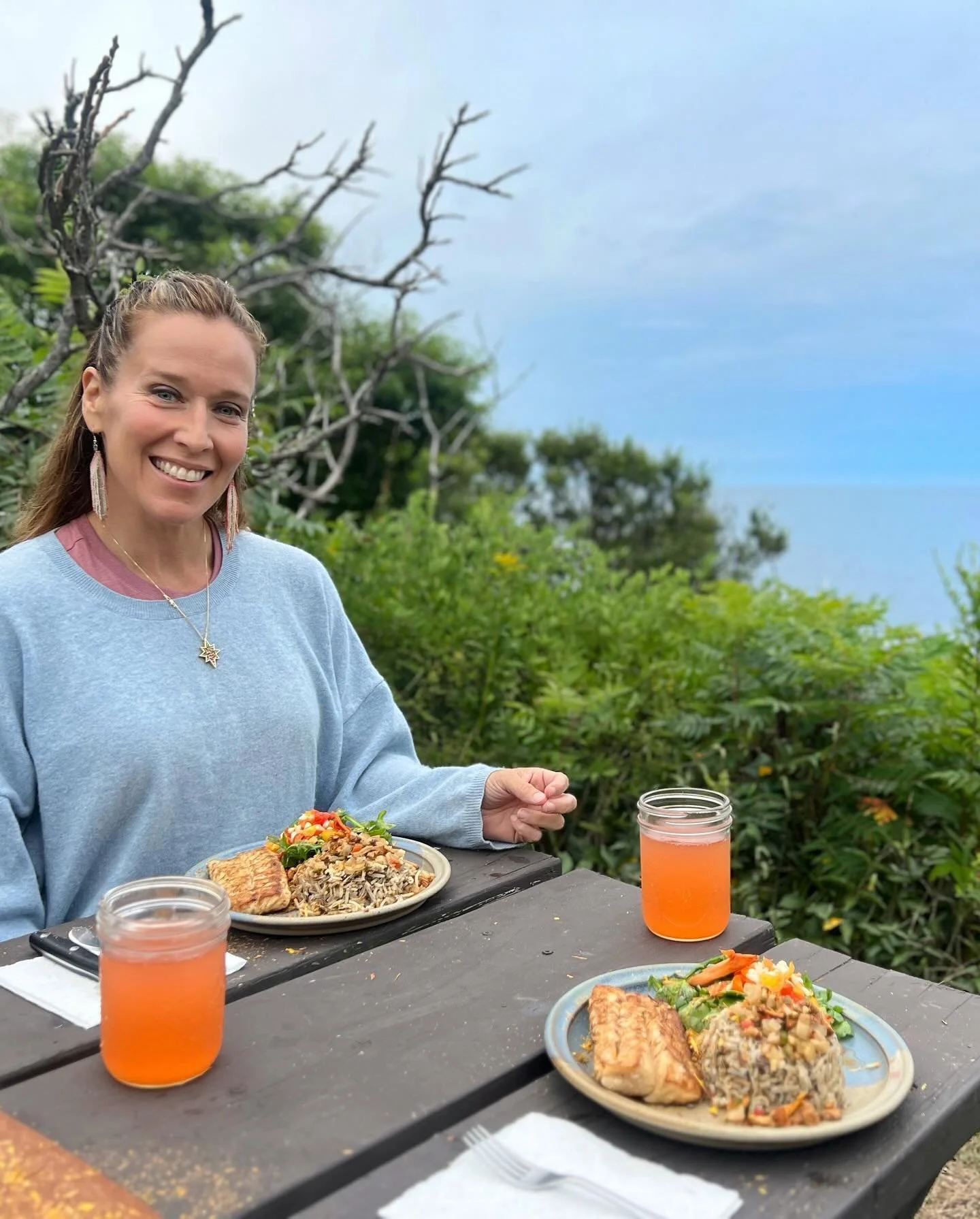 Scenes from Season 5 of WildFed!

We shot the dinner scene for our striped bass, daylily, chanterelles, and cucumber root episode last night at Two Lights State Park in Cape Elizabeth, Maine.

Avani &mdash; my beautiful wife &mdash; is also my boat c