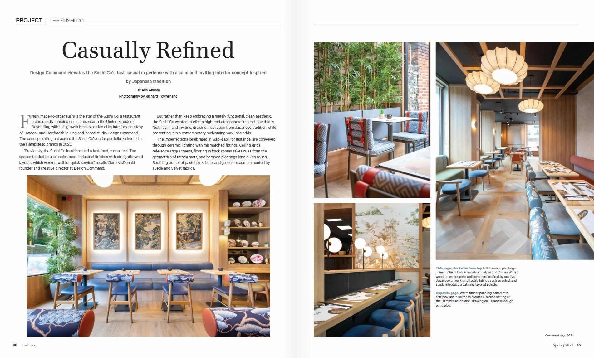 We're delighted to be featured in the NEWH Spring 2026 Edition, focusing on various sites that we have completed for The Sushi Co 🍣🍥

Link in our story &amp; website to read the full article!

#newhuk #NEWH #sushirestaurant #hospitalitydesigners