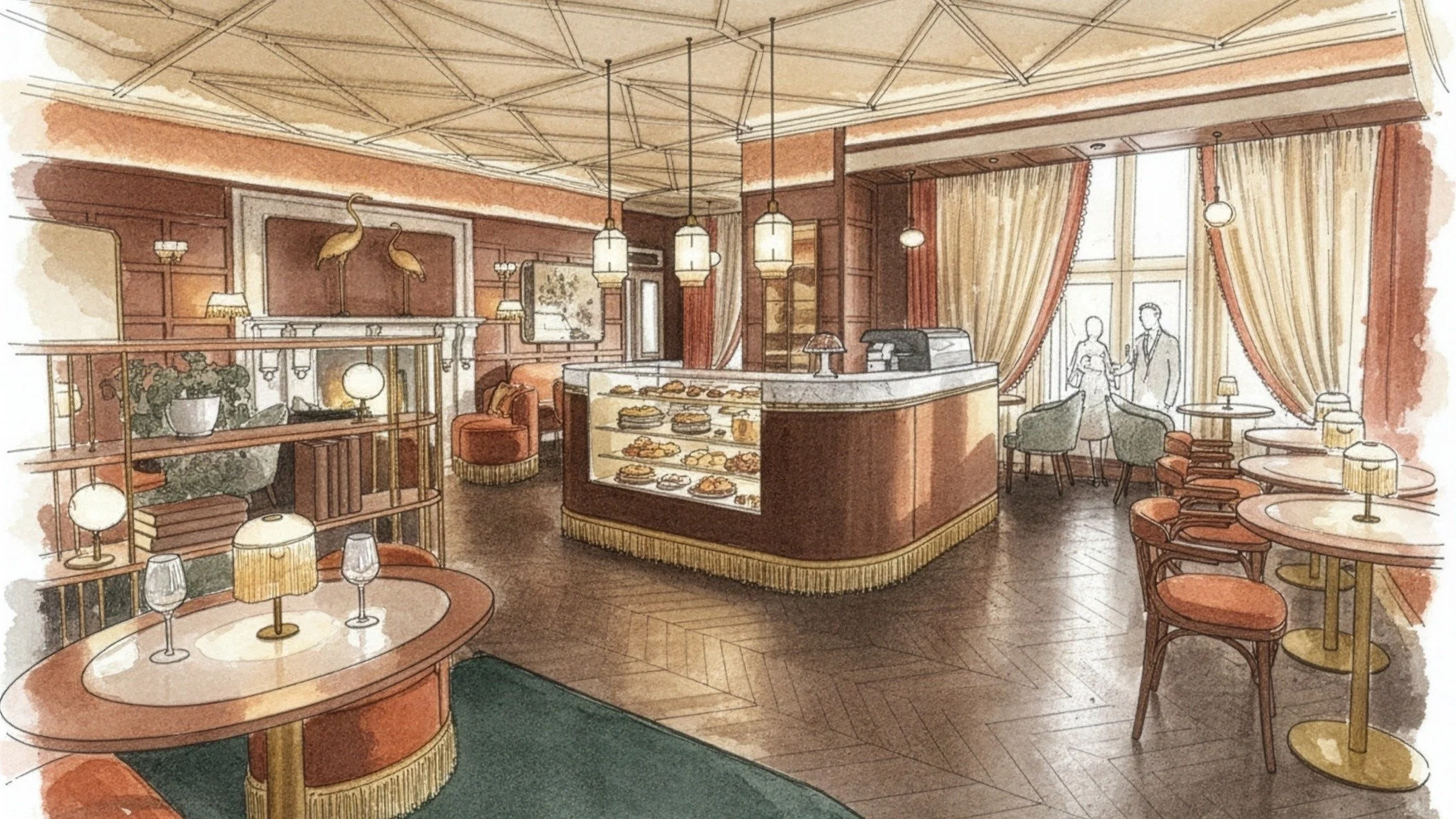 We&rsquo;re excited to share this first watercolour for one of our upcoming projects, set within a beautiful Victorian Grade II listed site.
The sketch captures the early character of the space and marks the start of bringing this boutique hotel to l