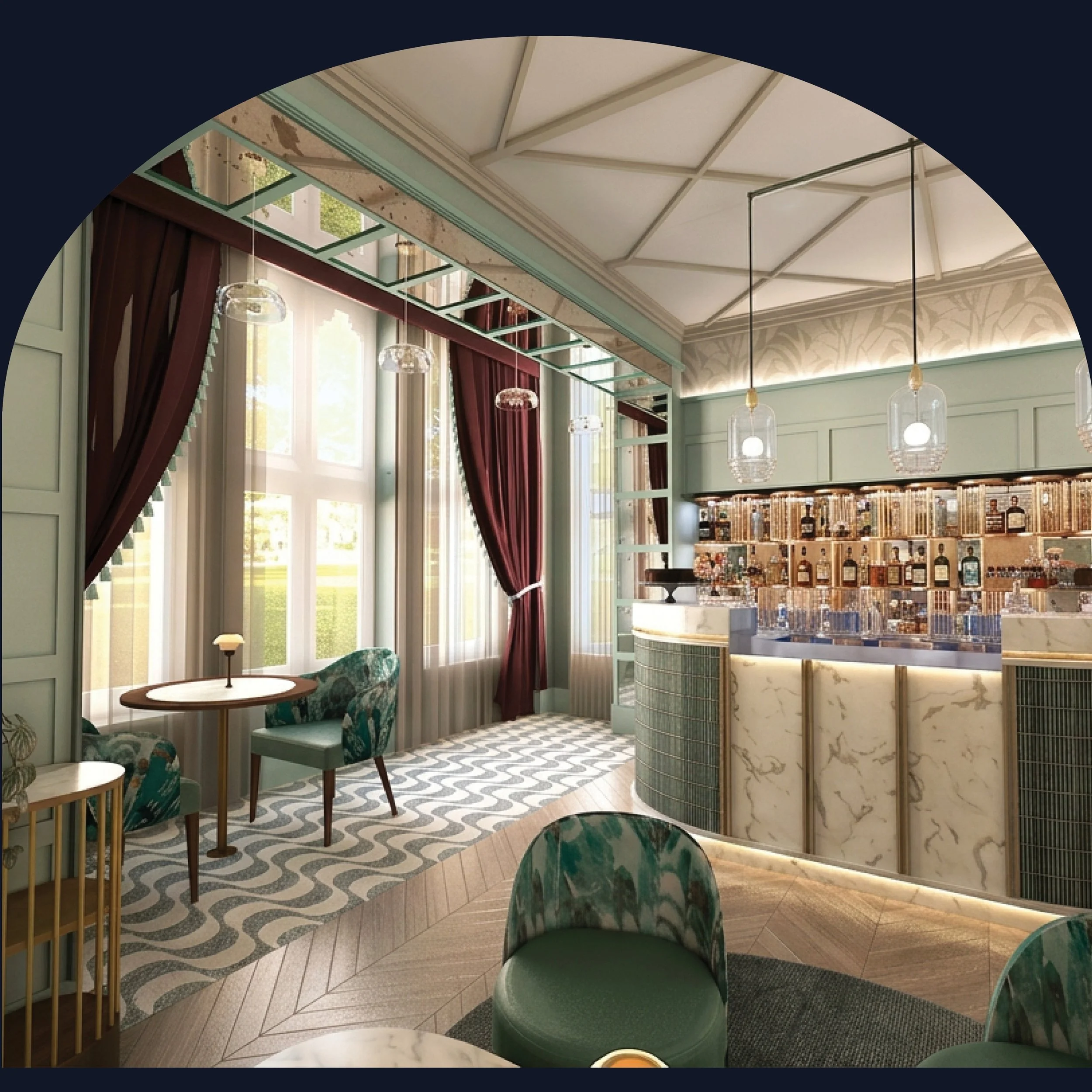 Warren House Hotel - Concept Design 

Duck‑egg tones, warm rust accents and the building&rsquo;s Victorian detail set the tone for our patisserie concept.

#PatisserieDesign #HospitalityInteriors #ColourPalette #DesignInspiration #DayToNightDesign