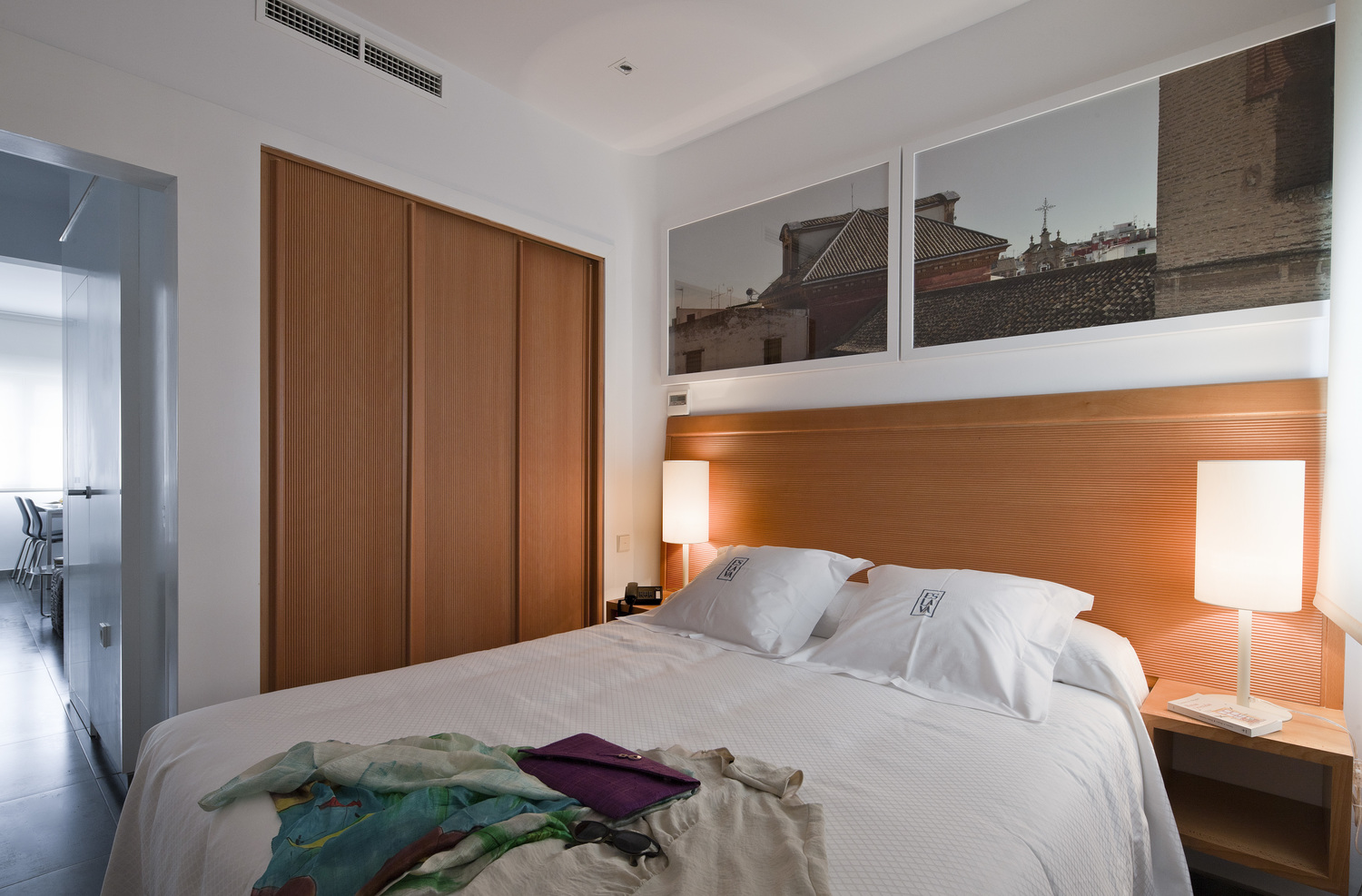 Bedroom in suite 3 is in the interior part of the apartment, away from the street noise.
