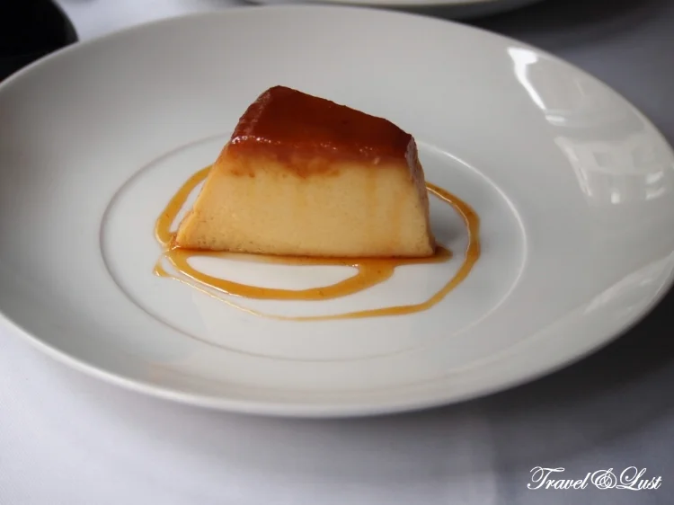 Portuguese vanilla flan with a slight taste of caramel.
