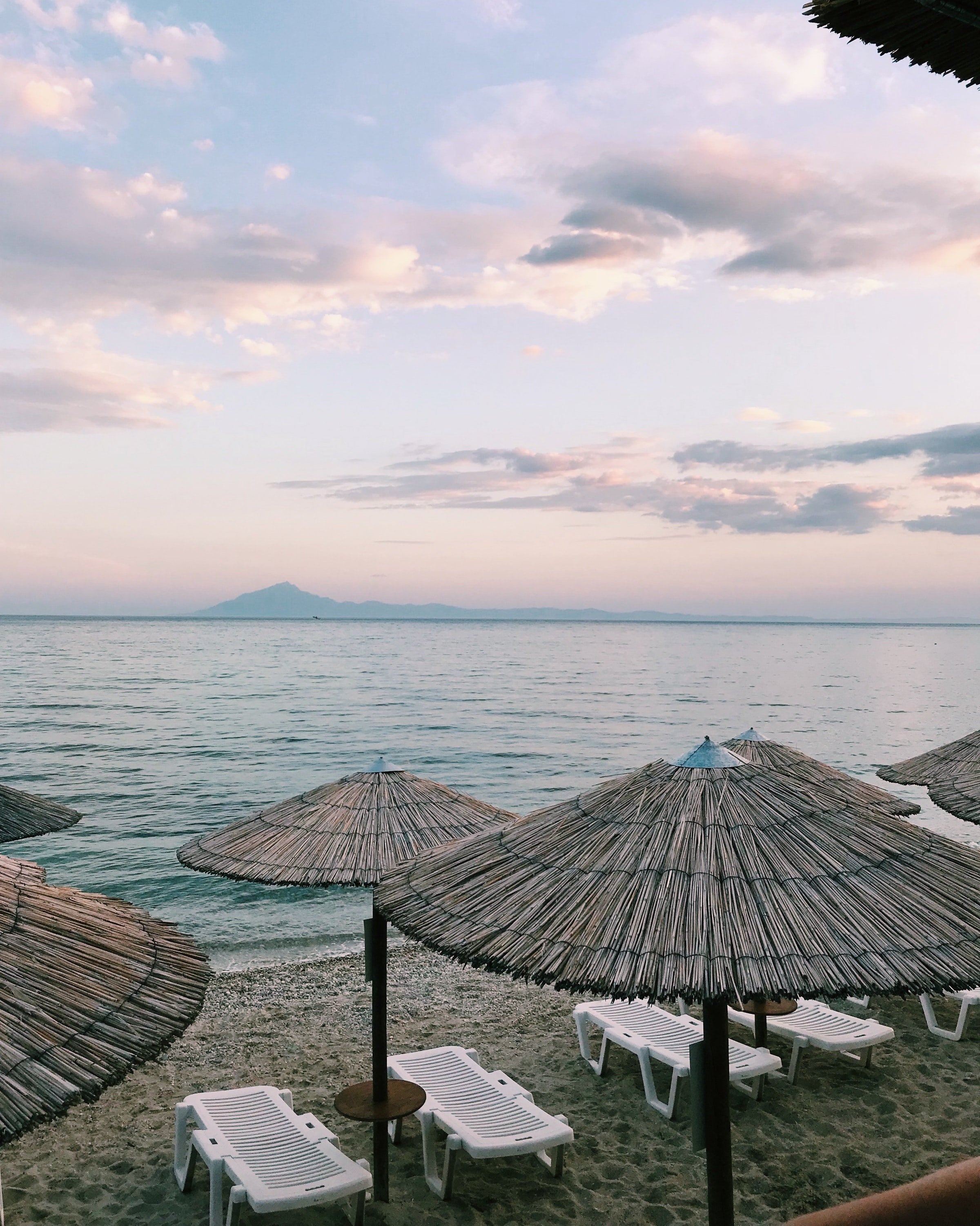 Sunset view to Chalkidiki from Thassos Island