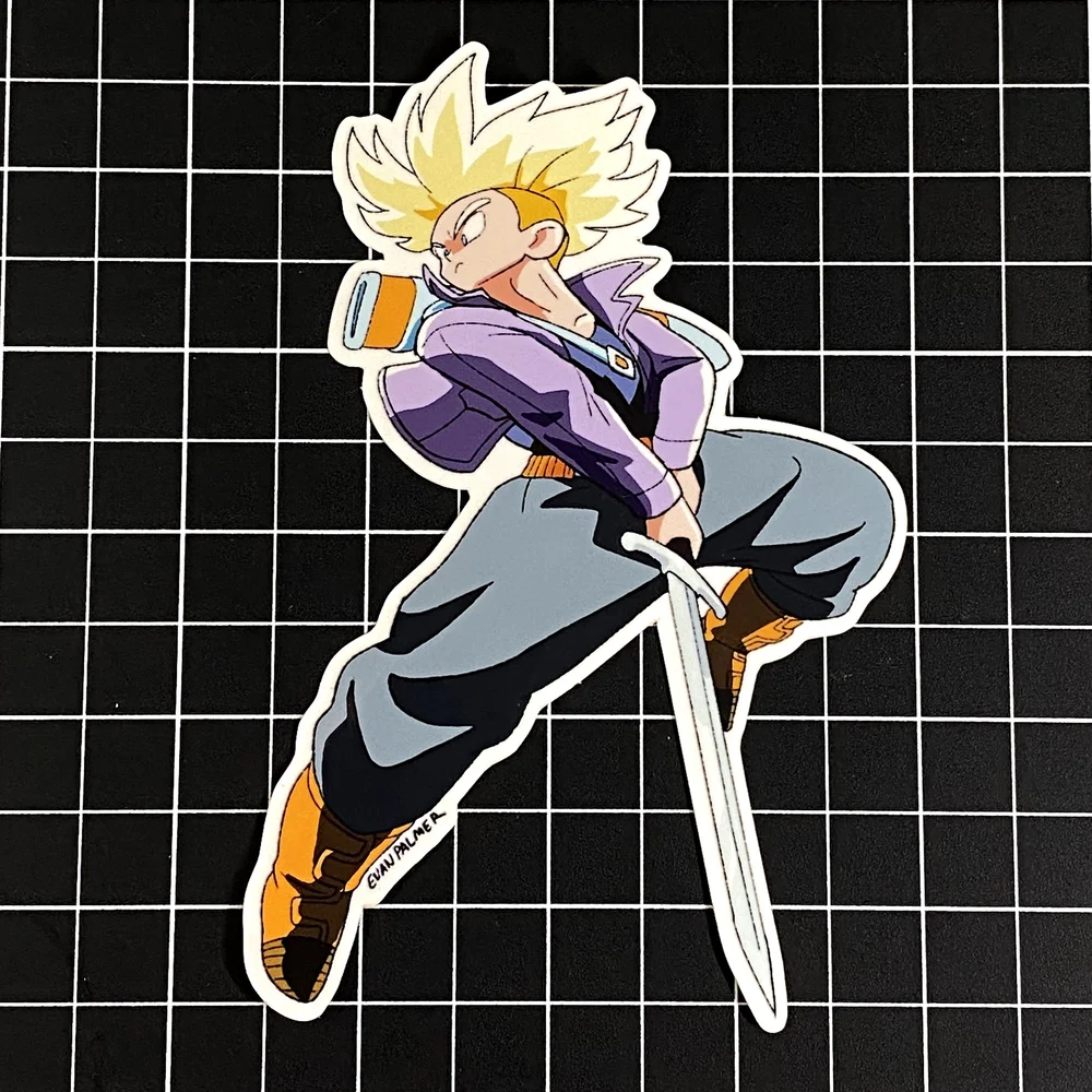 Trunks Sword Slash Sticker — Evan Palmer Comics