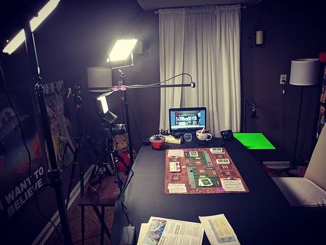 The new camera setup is finally coming together.  Need to tweak lighting a little for coloring and recording will begin.  Can't wait to start making content again.  #boardgames #contentcreation  #itsabouttime