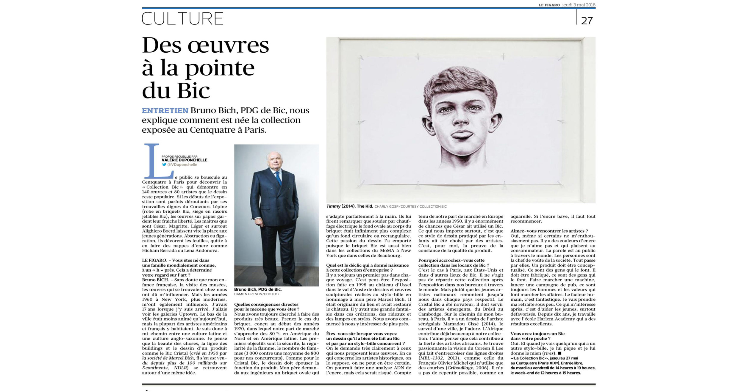 THE KID in LE FIGARO Newspaper - Leading National Daily Newspaper - Print Issue - France - June 03 2018 - Page 27 - Page 27 copie - Article.jpg