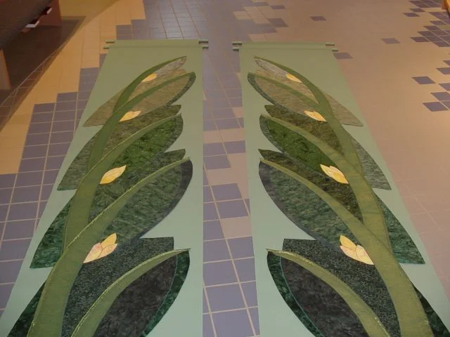 Close-up, 2 Chancel Hangings – Branches of Praise