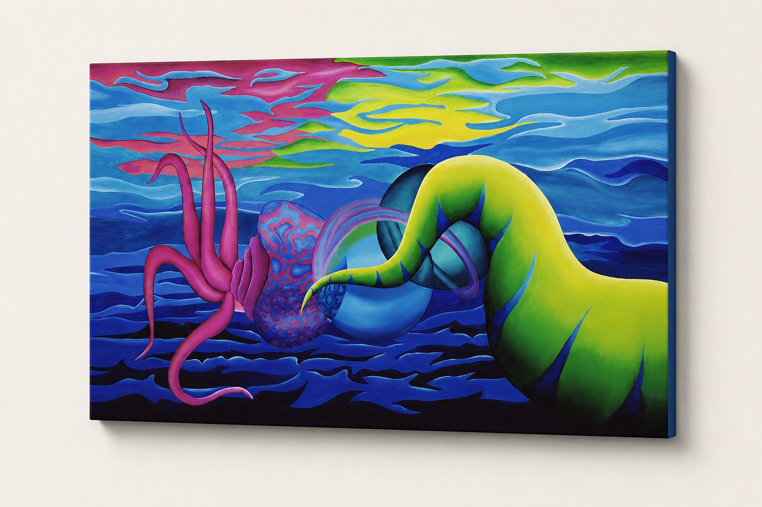 Nautilus and Eel Canvas Wrap