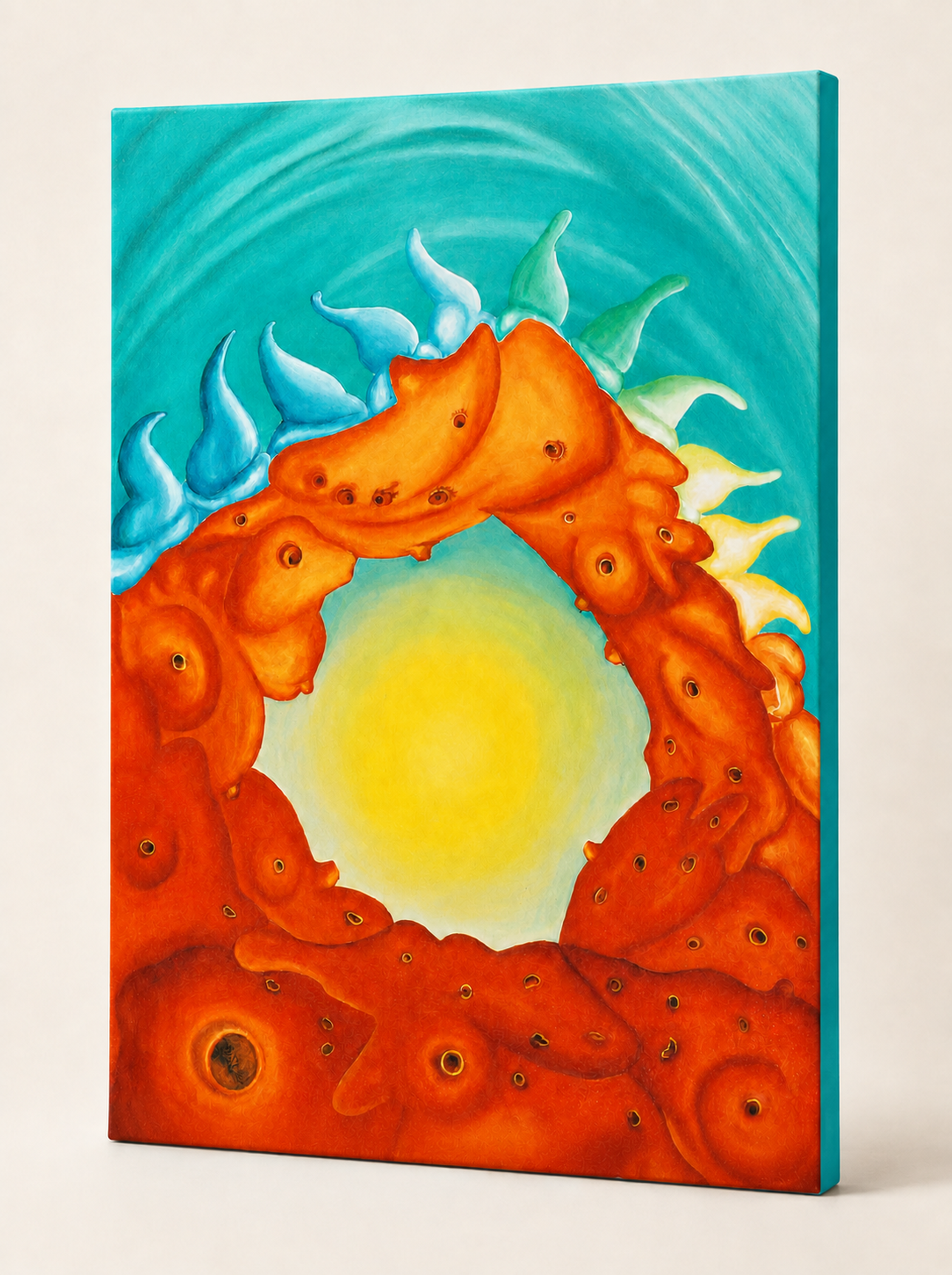 Red Sponge Embrace Canvas Wrap