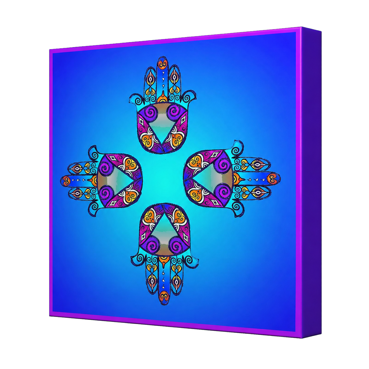Hamsa Shield Canvas Wrap