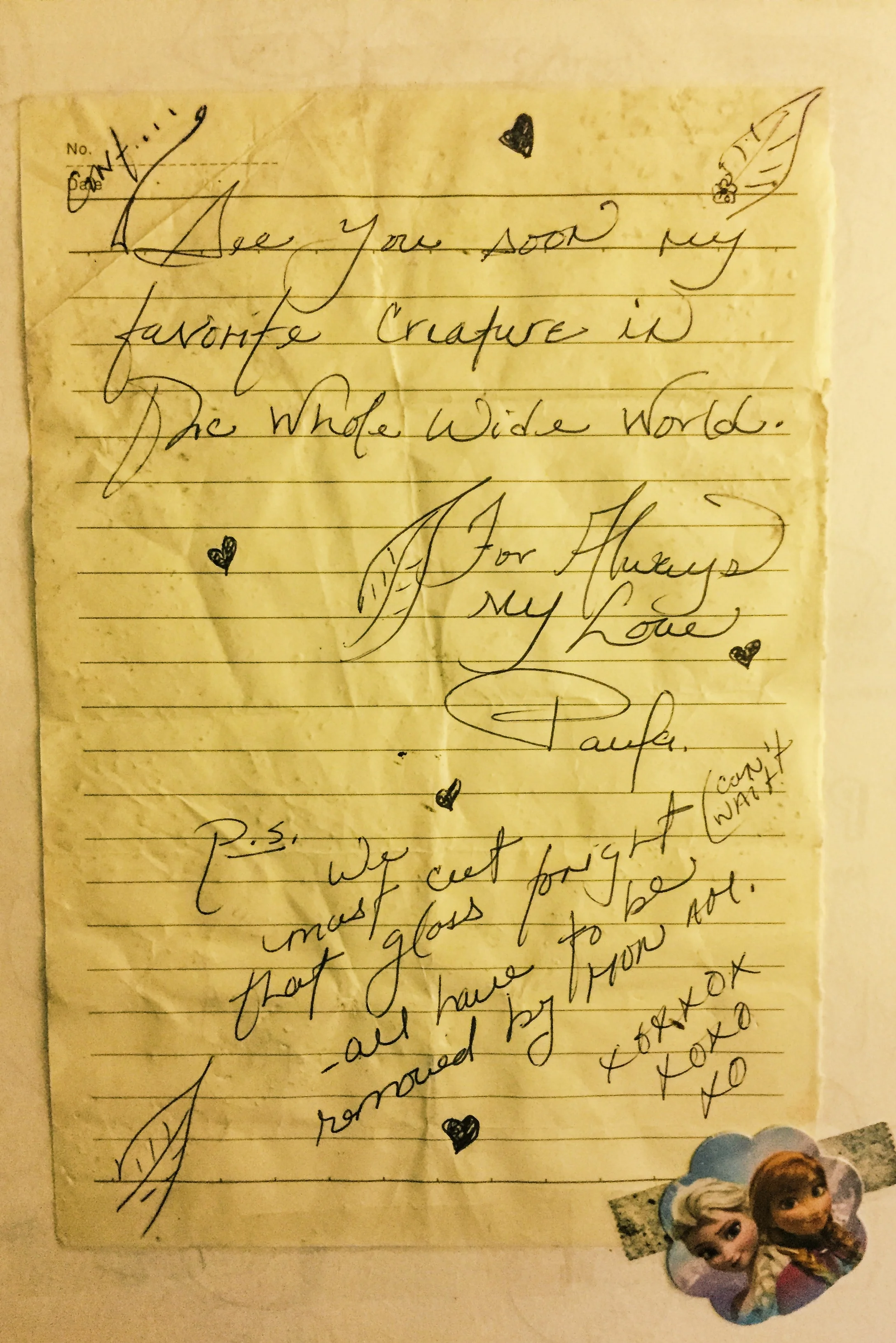 A sweet, little note found on the sidewalk