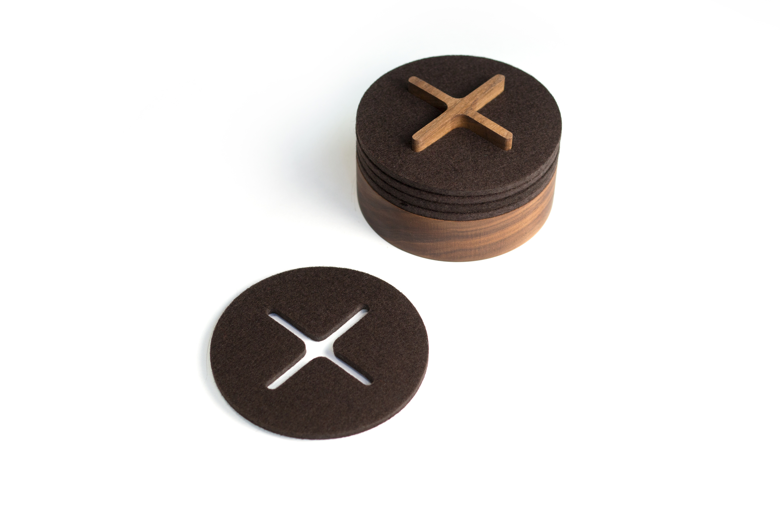  felt+wood   Coasters  