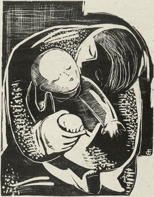 FAYGA OSTROWER Maternidade, 1950 Linóleo sobre papel 22 x 16 cm