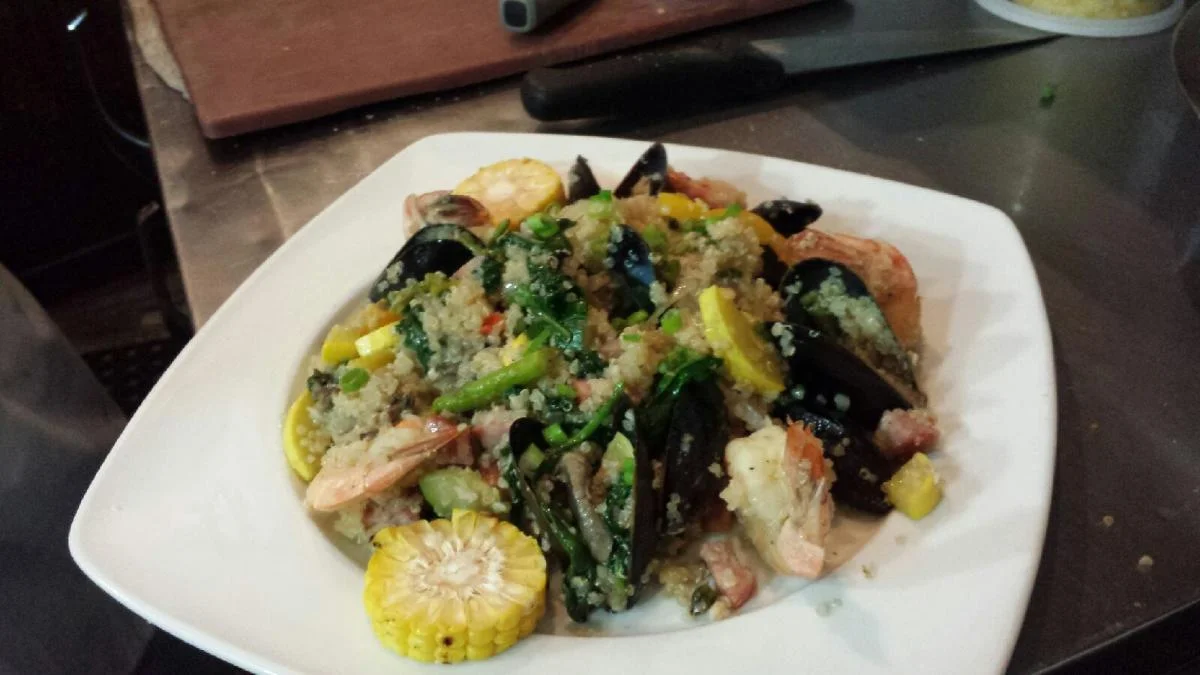 SLOVAK "PAELLA" w/ our own kelbasa, shrimp, fall veg and pei mussels