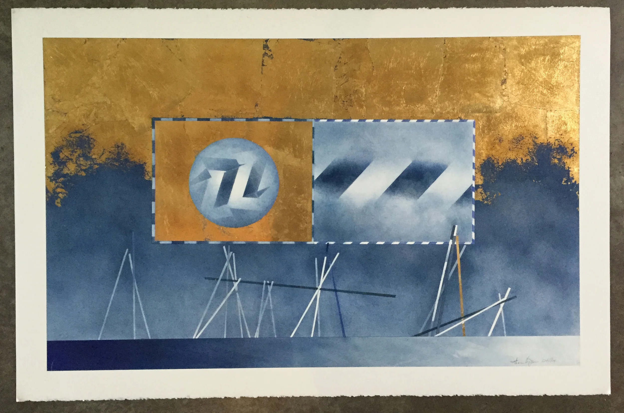   stellar  26” X 40” Pastel and foil on paper    