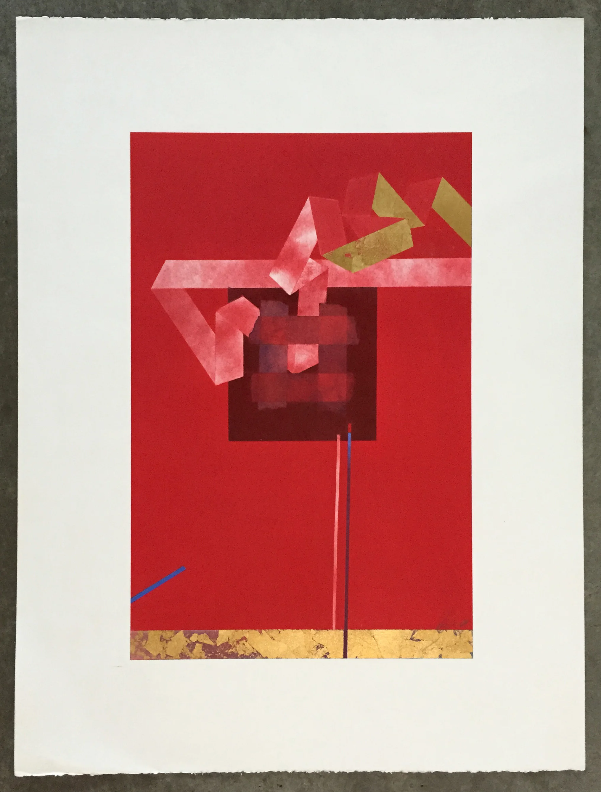   star  26" x 20" pastel on paper with foil 