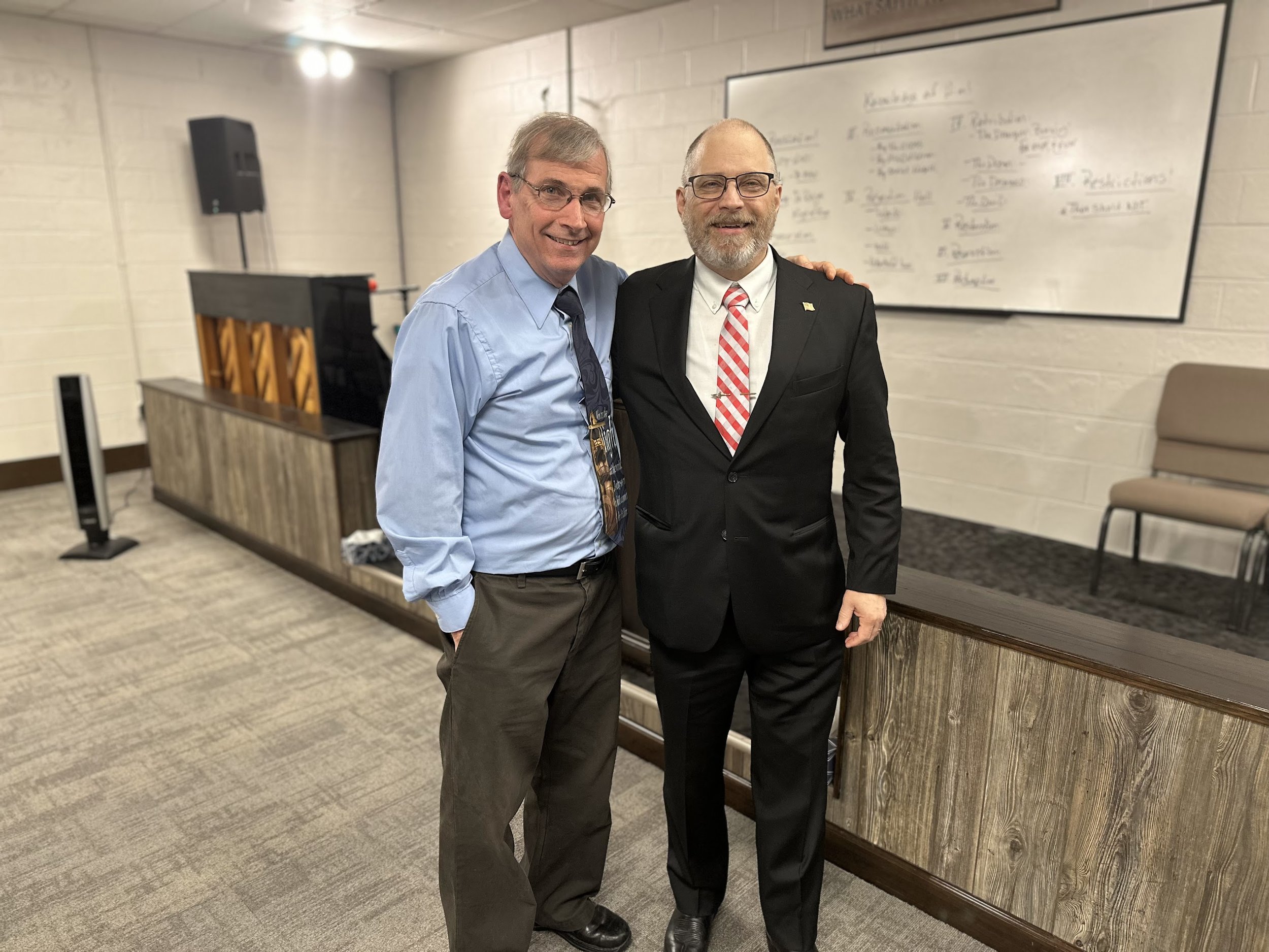 Pastor Cliff Parks with Brother Bill Robertson at Good News Baptist Church, Beavercreek OH