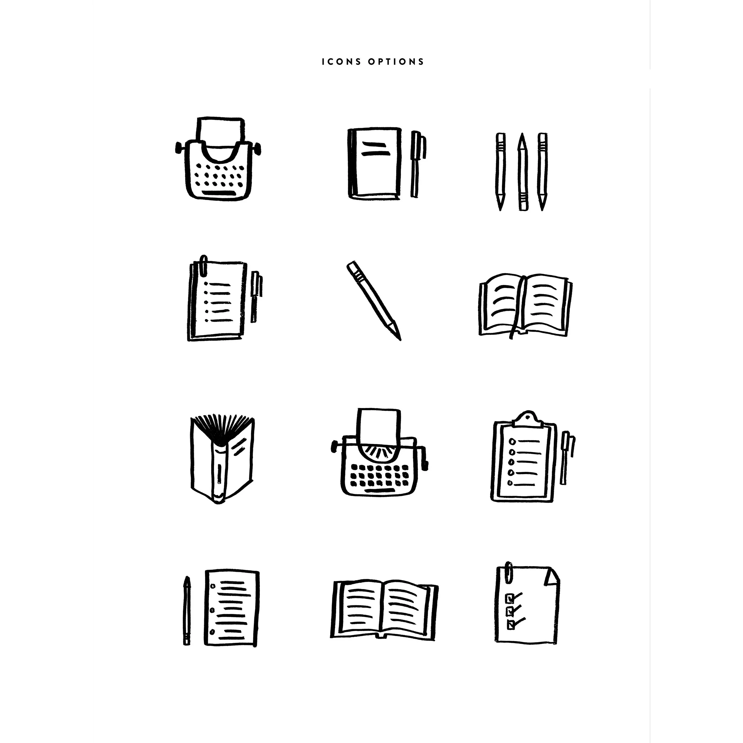 Project: Writers’ Icon Design for Website Elements Client: Jaime Hanson https://www.jaimehanson.com/