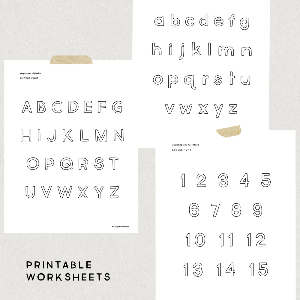 PRINTABLE Letters and Numbers — Margot + Co printable-letters-and-numbers-margot-co