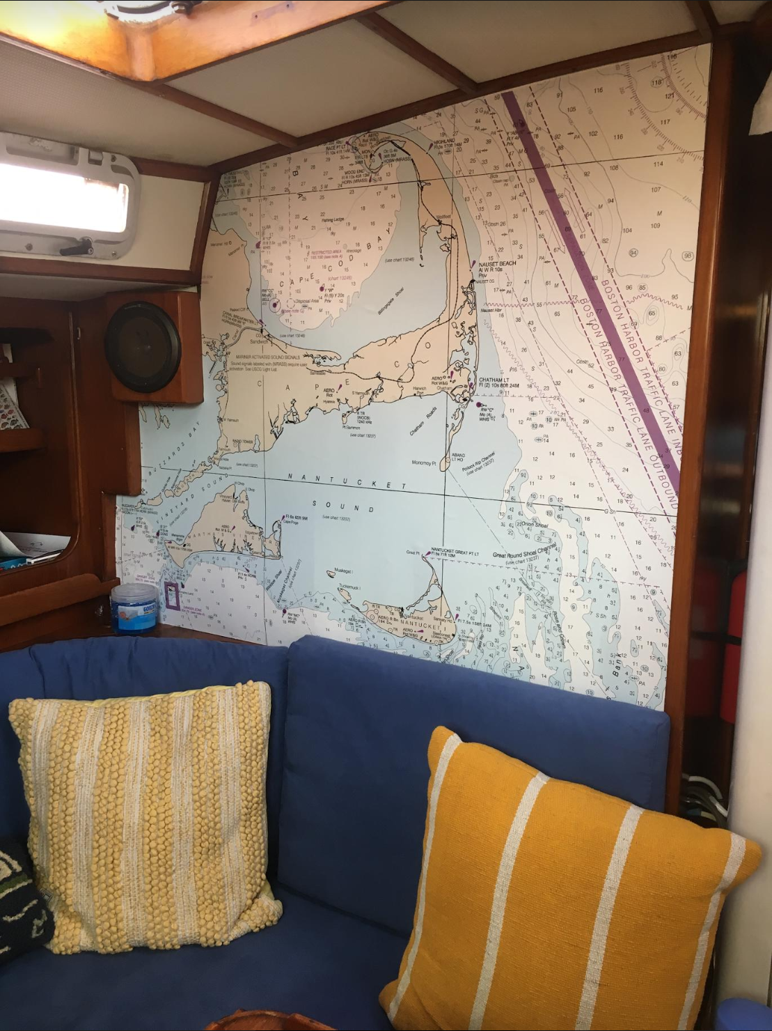 boat decor,chart on boat wall,yacht decor,chart as wallcovering boat