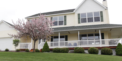 A beautiful, recently built, contemporary with some of the best views in the Southern Tier.