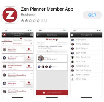 Screenshot of Zen Planner App page