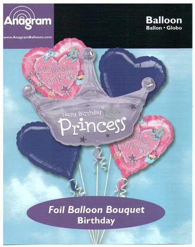 Happy Birthday Princess Crown Balloon Bouquet.jpg