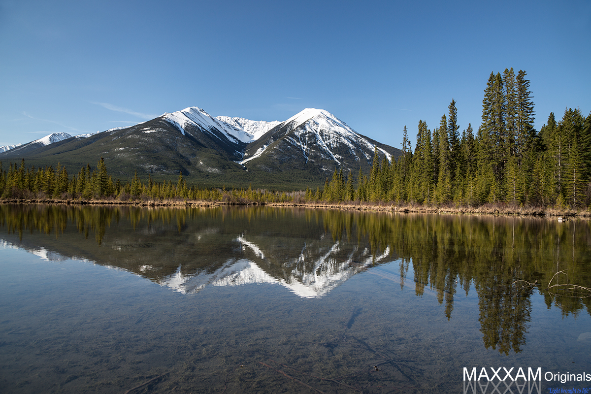 The reflection of a mountain in Vermillion Lakes was a thrilling shot for me.