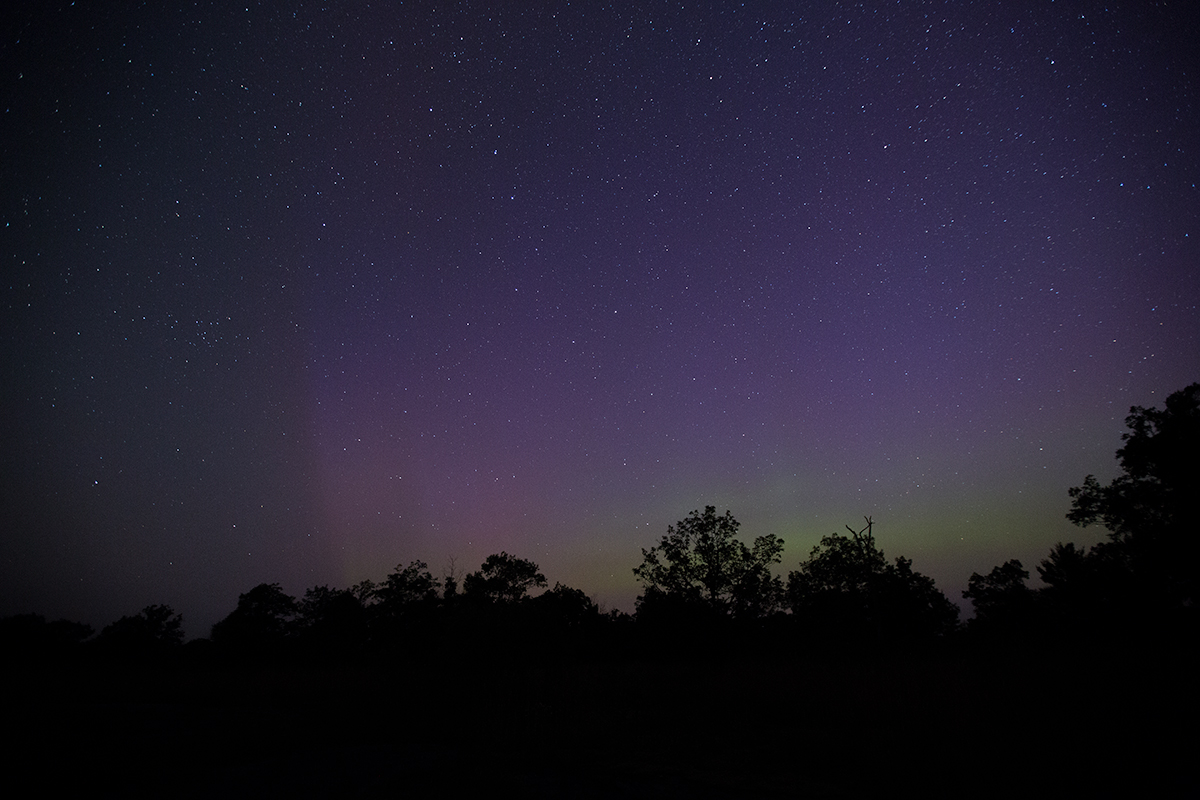 Northern Lights made themselves known, but very subdued