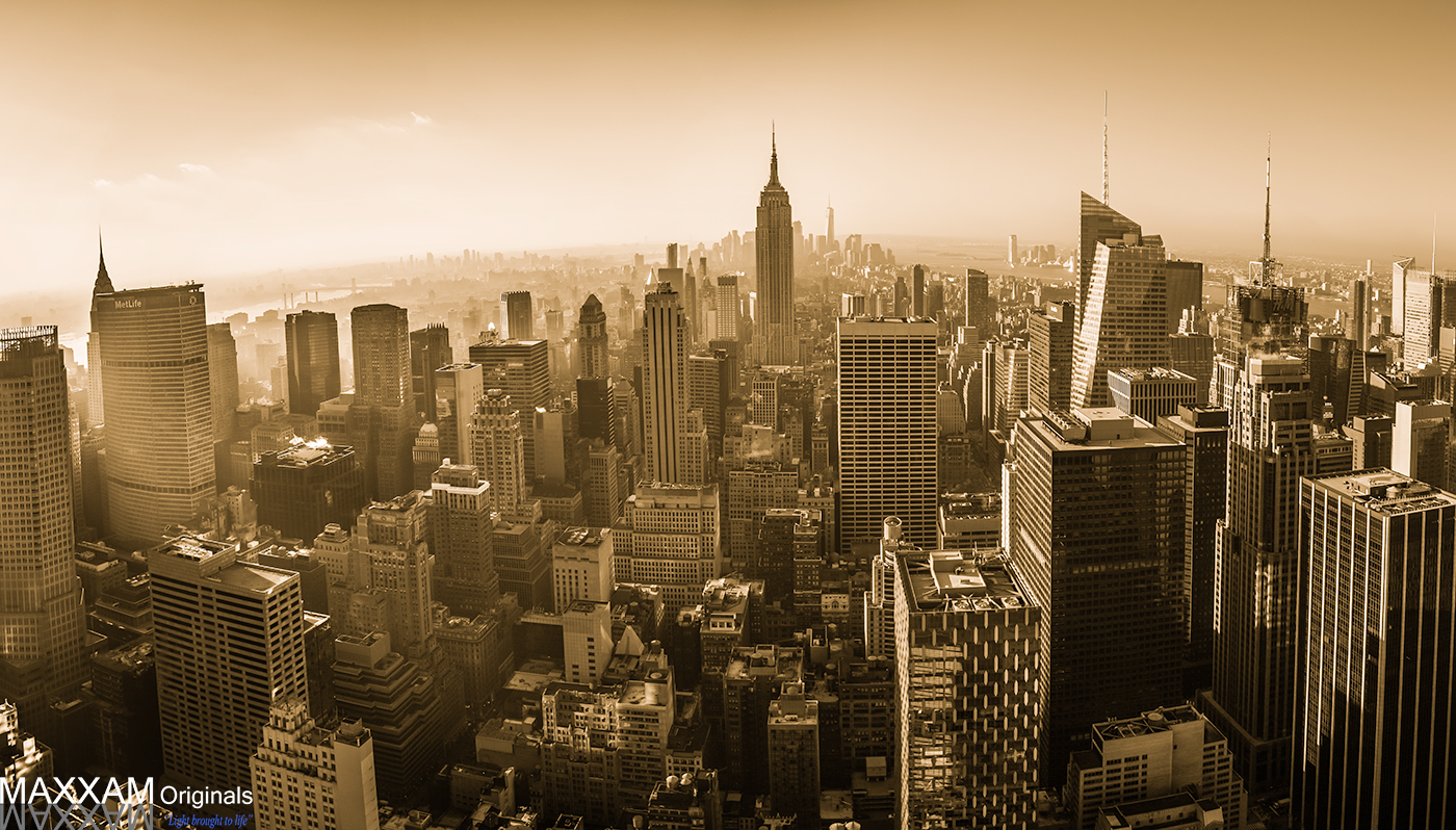 Manhattan as seen from the top of the Rockafeller building.