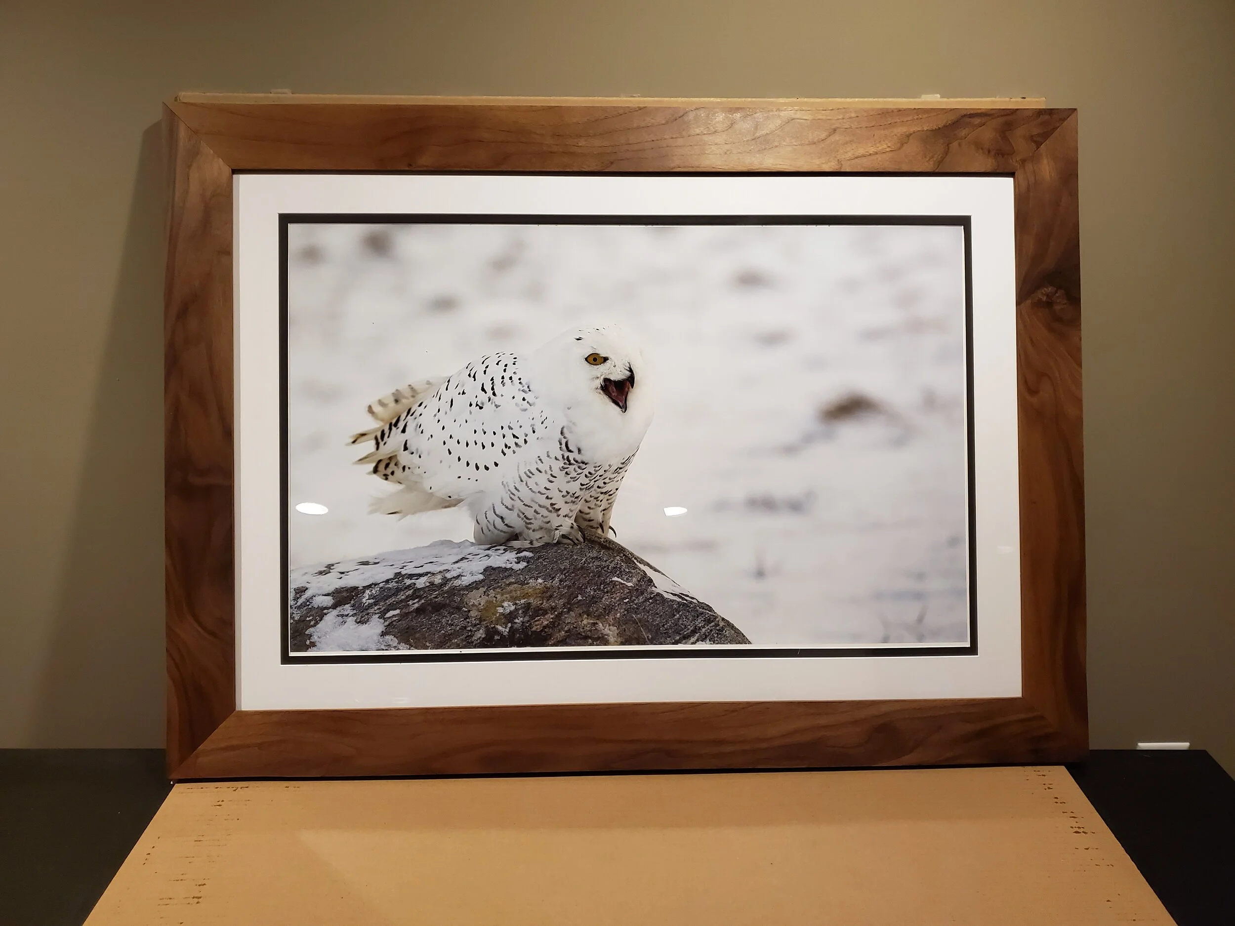 Rubbed with 4 coats of Danish oil, this walnut frame was a labour of love!