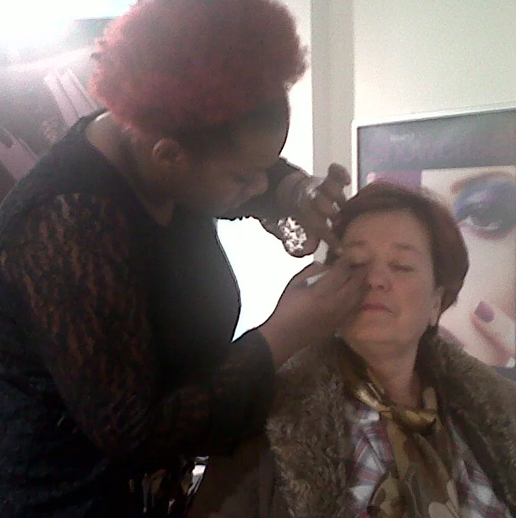 Make up artist at work