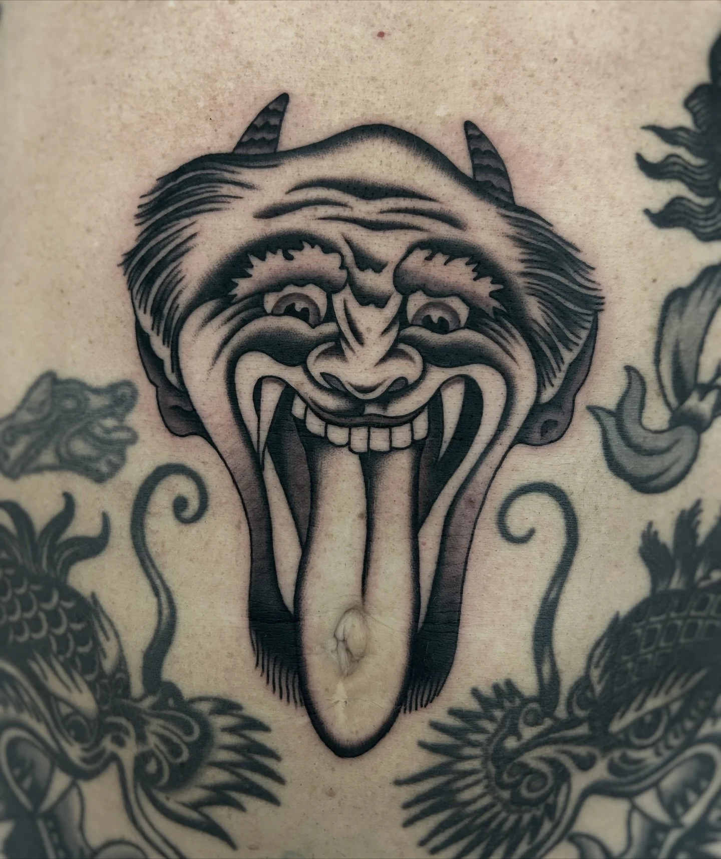 Fun one for Yannis!
Done @nuitnoiretattoo Geneva Switzerland 
If you want to book an appointment please send me a DM or write me an email at info@nuitnoiretattoo.com