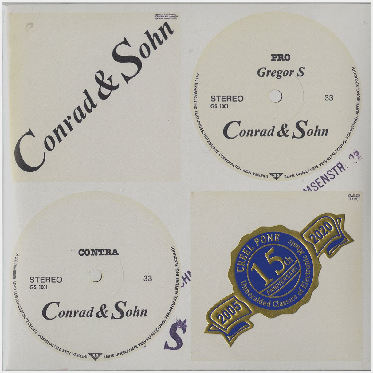 [CP 005 CD] Gregor Schnitzler, Conrad Schnitzler; Conrad &amp; Sohn, Convex +