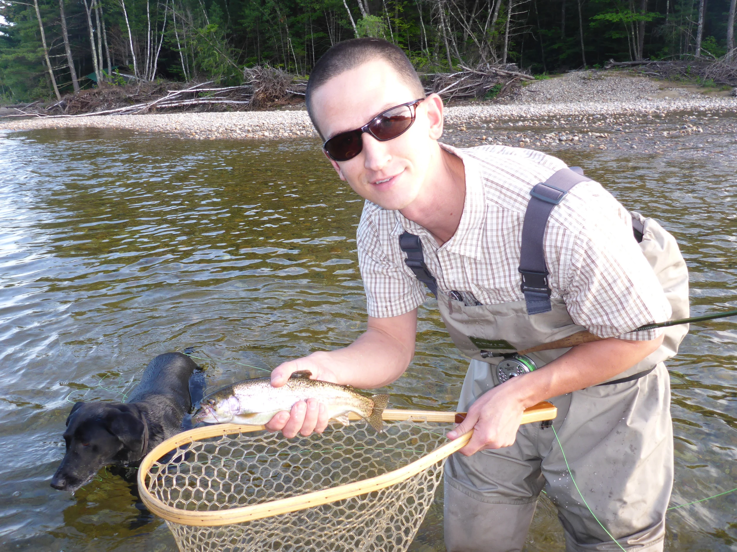 Cory Ellis with a Saco River Rainbow...the flying ant swarms are on!