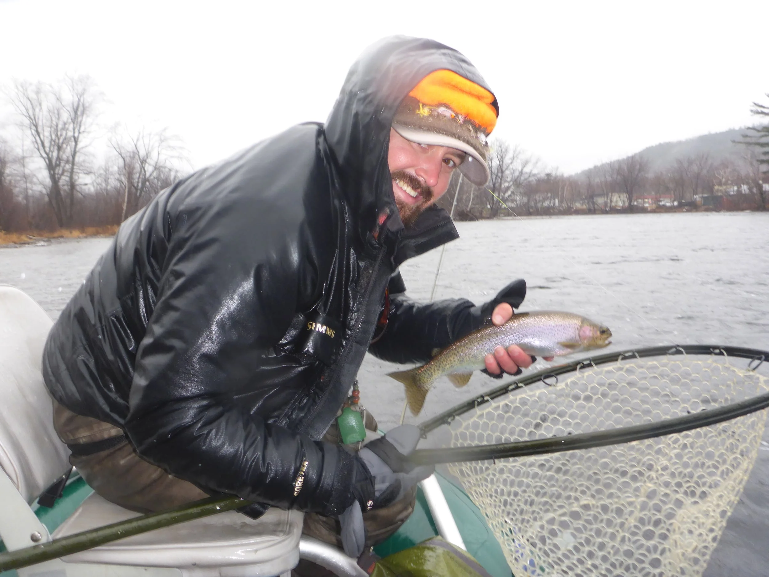 December Rainbow on the Andro. This fish slammed a flashy Angel Hair streamer.