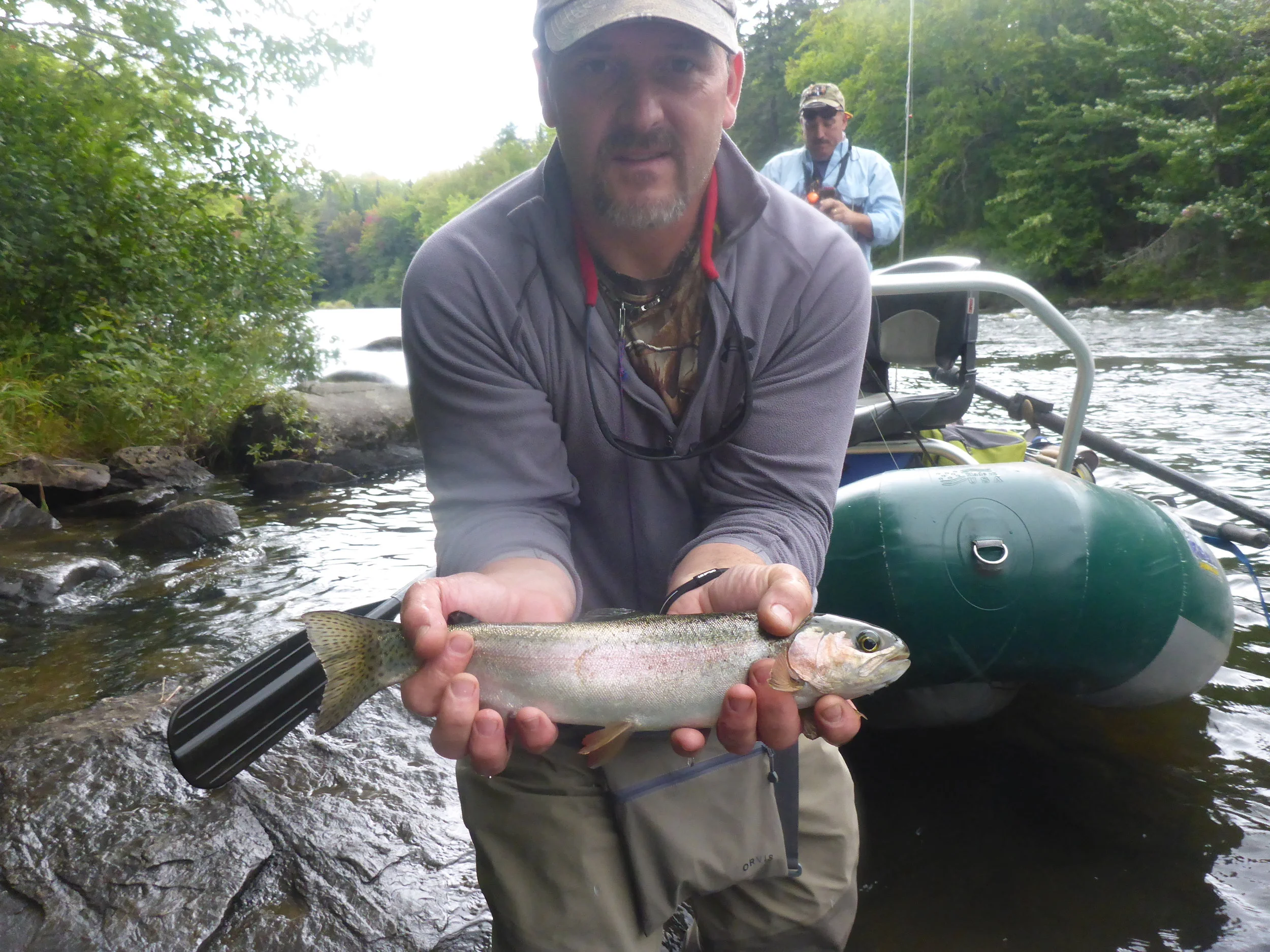 Had to jump out of the boat to net this bright female...these fish fight just like steelhead. 