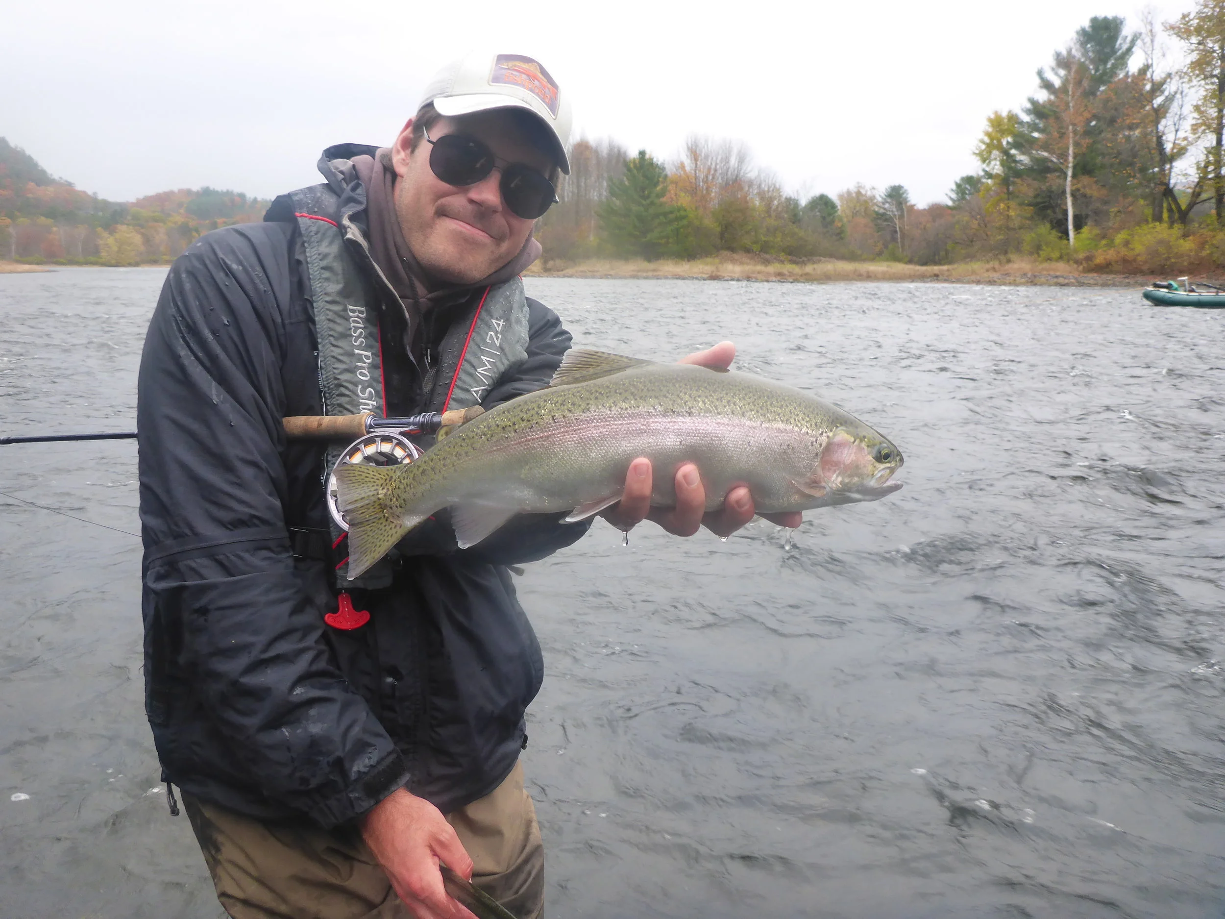 Tom says " Sometimes getting out of the boat and streamer fishing riffles and runs can be productive" Worked this day.
